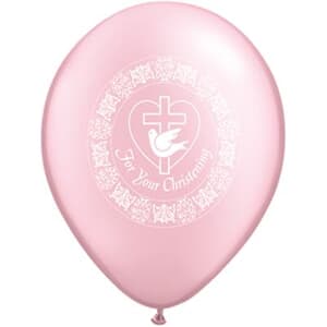 Qualatex Balloons For Youre Christening Dove Pearl Pink 28cm