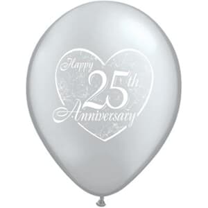 Qualatex Balloons 25th Anniversary Heart 28cm #