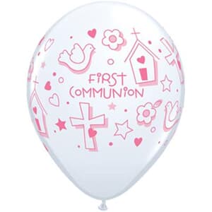 Qualatex Balloons First Communion Symbols - Girl 28cm