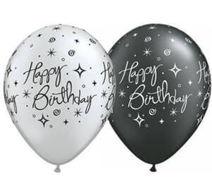 Qualatex Balloons Birthday Elegant Sparkles & Swirls 28cm #