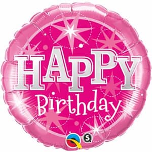 Qualatex Balloons Birthday Pink Sparkle 45cm