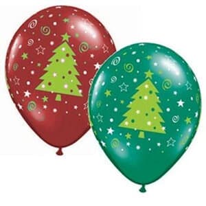 Qualatex Balloons Christmas Trees Stars & Swirls 28cm