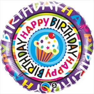 Qualatex Balloons Birthday Repeat Cupcake 45cm