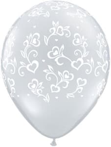 Qualatex Balloons Dainty Hearts Around Diamond Clear 28 cm