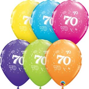 Qualatex Balloons 70 Around Tropical Assorted 28cm. #