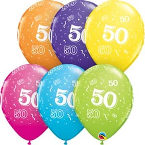 Qualatex Balloons 50 Around Tropical Assorted 28cm. #