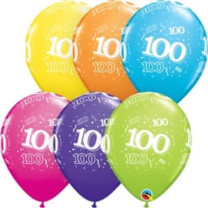 Qualatex Balloons 100 Around Tropical Assorted 28cm #