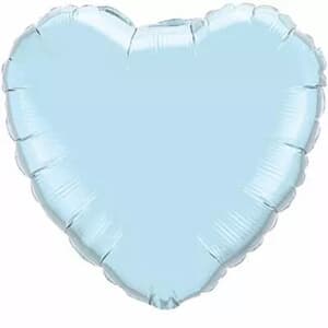 23cm Heart Foil Pearl Blue