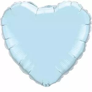 23cm Heart Foil Pearl Blue pack of 10