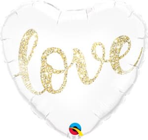 Qualatex Balloons Love Glitter Gold 45cm