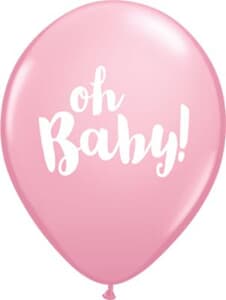 Qualatex Balloons Pink Oh Baby! 28cm