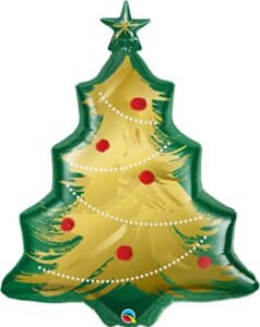 Christmas Tree Brushed Gold 40" Shape Balloon