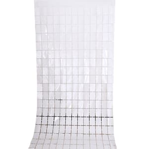 Foil back drop / door curtain squares Silver 1 meter x 2 meter